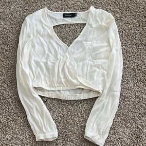 MINKPINK Long Sleeve Cream Top